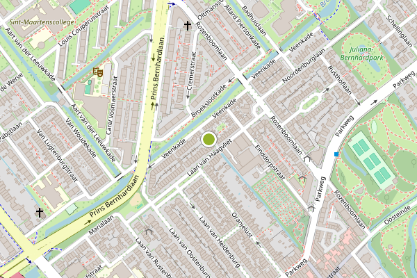 Ambulance-melding op Vossenburchstraat, Voorburg op 28 juni, kaart-overzicht