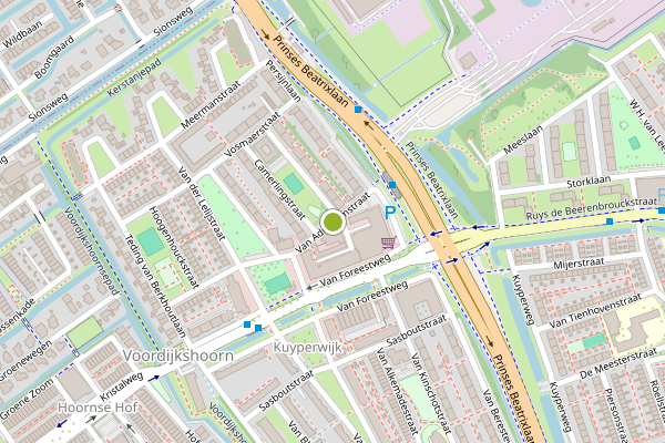 Ambulance-melding op Van Adrichemstraat, Delft op 28 juni, kaart-overzicht