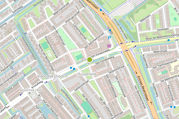Ambulance-melding op Van Foreestweg, Delft op 28 juni, kaart-overzicht