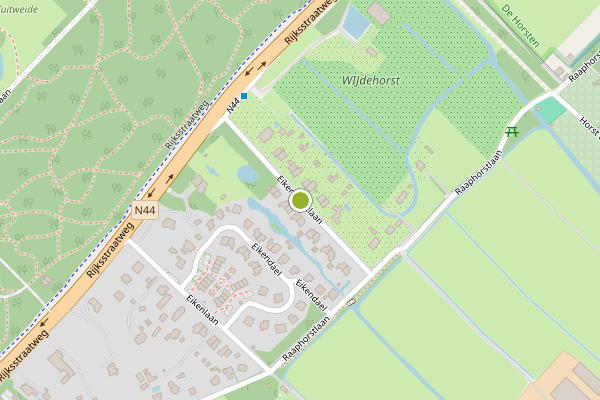 Ambulance-melding op Eikenhorstlaan, Wassenaar op 28 juni, kaart-overzicht