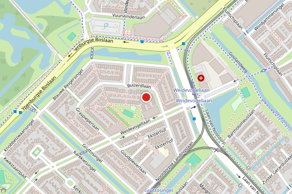 Brandweer-melding op Ganzenplantsoen, Den Haag op 28 juni, kaart-overzicht