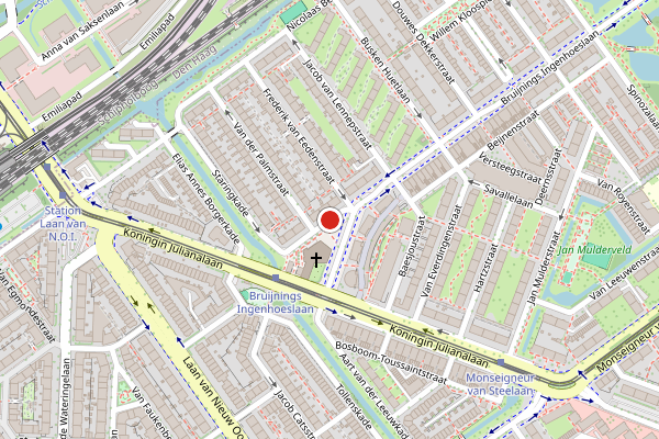 Brandweer-melding op Bruijnings Ingenhoeslaan, Voorburg op 28 juni, kaart-overzicht