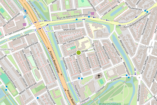 Ambulance-melding op De Meesterstraat, Delft op 6 mei, kaart-overzicht