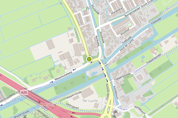 Ambulance-melding op Koningin Julianaweg, Maasland op 6 mei, kaart-overzicht