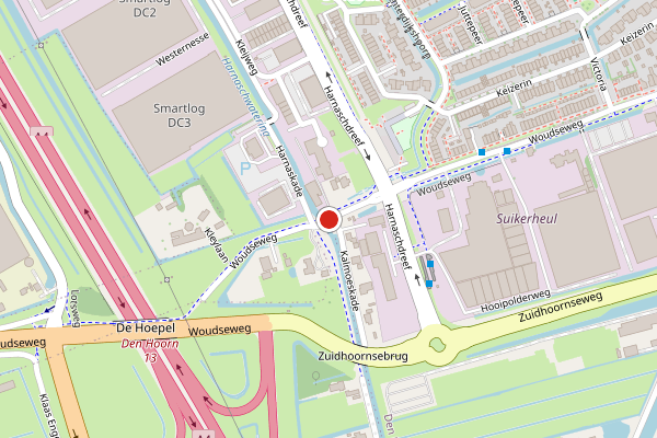 Brandweer-melding op Woudseweg, Den Hoorn ZH op 6 mei, kaart-overzicht