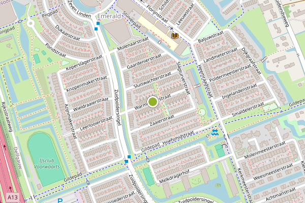 Ambulance-melding op Warmoezierstraat, Delfgauw op 29 juni, kaart-overzicht
