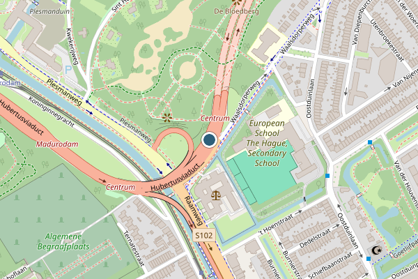 Politie-melding op Hubertusviaduct, Den Haag op 29 juni, kaart-overzicht