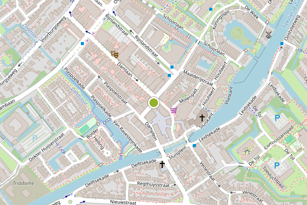 Ambulance-melding op Damplein, Leidschendam op 29 juni, kaart-overzicht