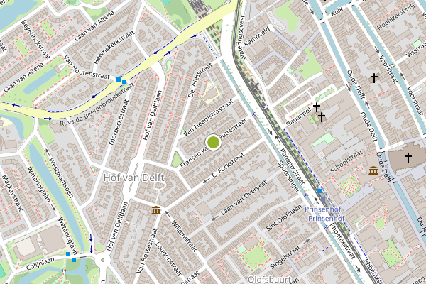 Ambulance-melding op Fransen van de Puttestraat, Delft op 29 juni, kaart-overzicht