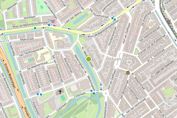 Ambulance-melding op Westplantsoen, Delft op 29 juni, kaart-overzicht