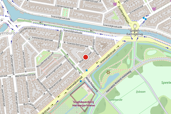 Brandweer-melding op Rhenenstraat, Den Haag op 6 mei, kaart-overzicht