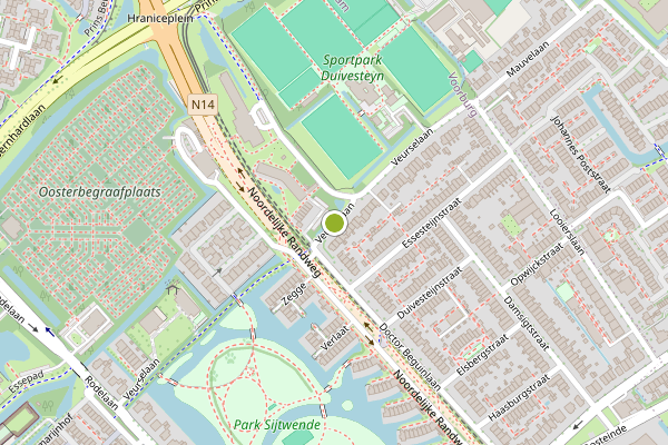 Ambulance-melding op Veurselaan, Voorburg op 29 juni, kaart-overzicht