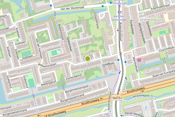 Ambulance-melding op Wilhelminalaan, Delft op 29 juni, kaart-overzicht