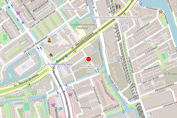 Brandweer-melding op Fabrieksstraat, Delft op 29 juni, kaart-overzicht
