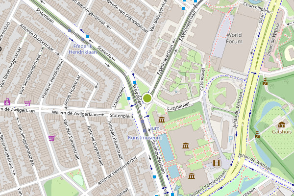 Ambulance-melding op Statenplein, Den Haag op 30 juni, kaart-overzicht