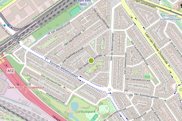 Ambulance-melding op van Sevenbergestraat, Voorburg op 30 juni, kaart-overzicht