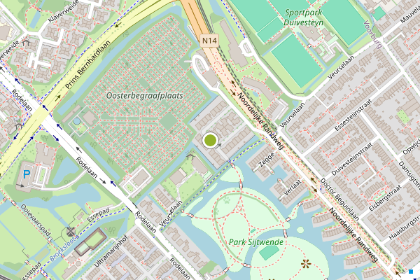 Ambulance-melding op Park de Elsberg, Voorburg op 30 juni, kaart-overzicht