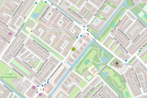 Ambulance-melding op Van Duivenvoordelaan, Wassenaar op 7 mei, kaart-overzicht