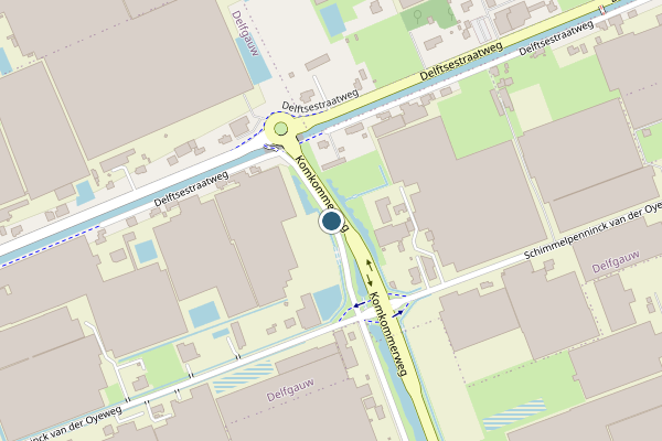 Politie-melding op Komkommerweg, Delfgauw op 7 mei, kaart-overzicht