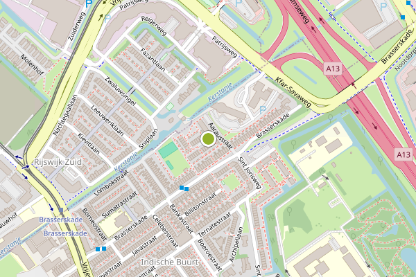 Ambulance-melding op Estelistraat, Delft op 7 mei, kaart-overzicht