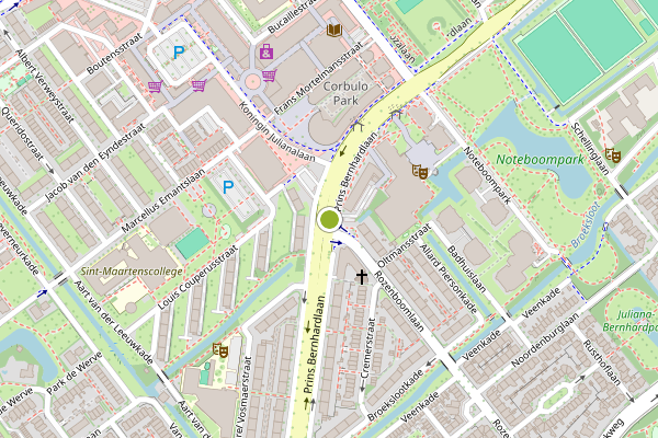 Ambulance-melding op Prins Bernhardlaan, Voorburg op 30 juni, kaart-overzicht