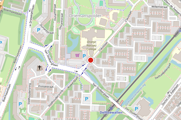 Brandweer-melding op Clauslaan, Zoetermeer op 30 juni, kaart-overzicht
