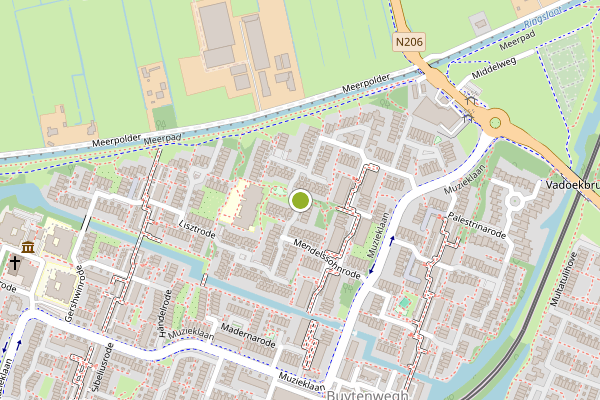 Ambulance-melding op Paganinirode, Zoetermeer op 30 juni, kaart-overzicht