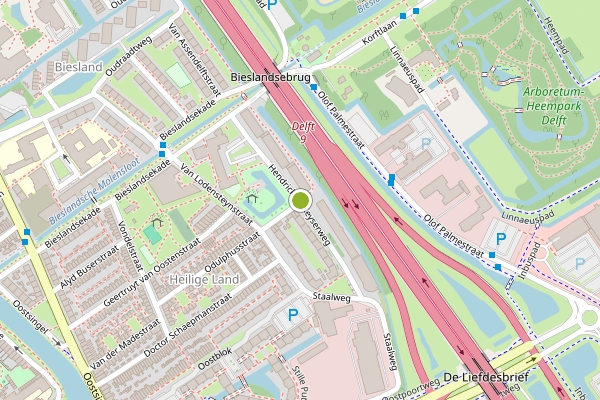 Ambulance-melding op Hendrick de Keyserweg, Delft op 1 juli, kaart-overzicht
