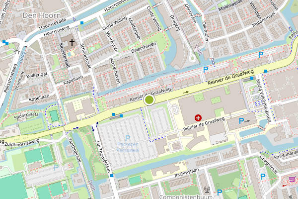 Ambulance-melding op Reinier de Graafweg, Delft op 1 juli, kaart-overzicht