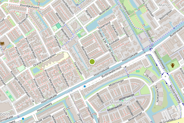 Ambulance-melding op Warmoesland, Den Hoorn ZH op 1 juli, kaart-overzicht