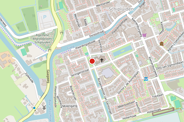 Brandweer-melding op Burg van Gentsingel, Schipluiden op 1 juli, kaart-overzicht