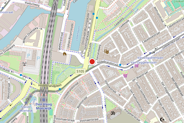 Brandweer-melding op Hildebrandstraat, Den Haag op 2 juli, kaart-overzicht