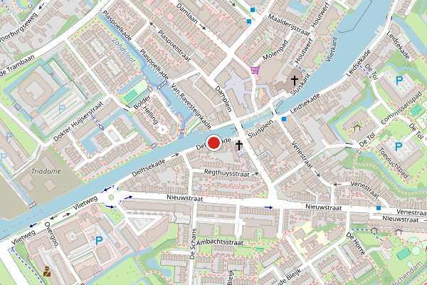 Brandweer-melding op Delftsekade, Leidschendam op 2 juli, kaart-overzicht