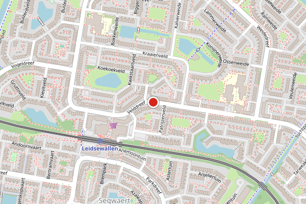 Brandweer-melding op Velddreef, Zoetermeer op 1 juli, kaart-overzicht
