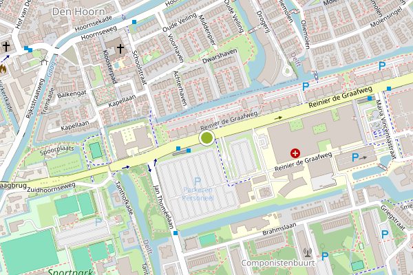 Ambulance-melding op Reinier de Graafweg, Delft op 1 juli, kaart-overzicht