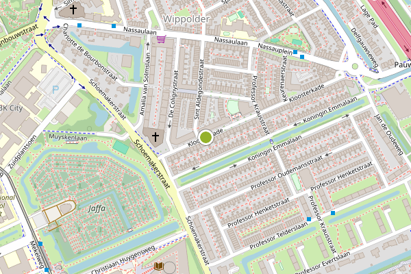 Ambulance-melding op Kloosterkade, Delft op 2 juli, kaart-overzicht