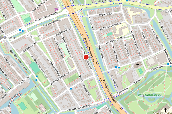 Brandweer-melding op Van Beresteynstraat, Delft op 2 juli, kaart-overzicht