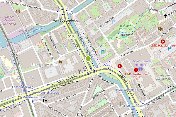 Ambulance-melding op Noord West Buitensingel, Den Haag op 7 mei, kaart-overzicht