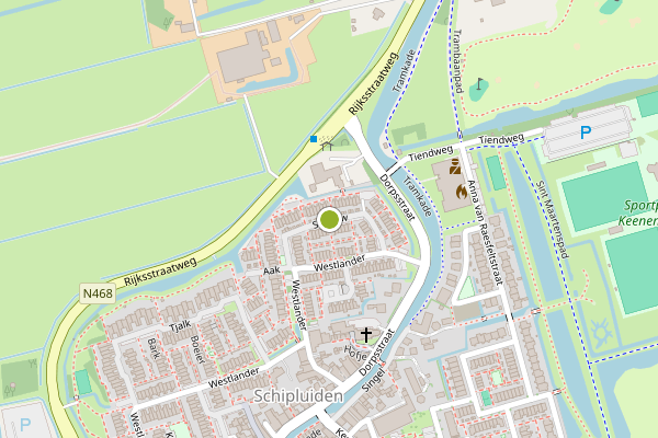 Ambulance-melding op Schouw, Schipluiden op 2 juli, kaart-overzicht
