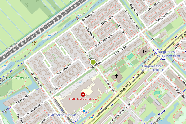 Ambulance-melding op Gruttolaan, Leidschendam op 7 mei, kaart-overzicht