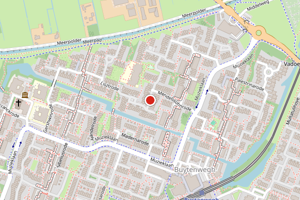 Brandweer-melding op Mendelssohnrode, Zoetermeer op 7 mei, kaart-overzicht