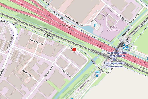 Brandweer-melding op Cobaltstraat, Zoetermeer op 7 mei, kaart-overzicht