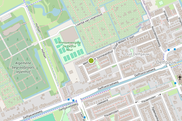 Ambulance-melding op Wethouder Sonneveldhof, Delfgauw op 3 juli, kaart-overzicht