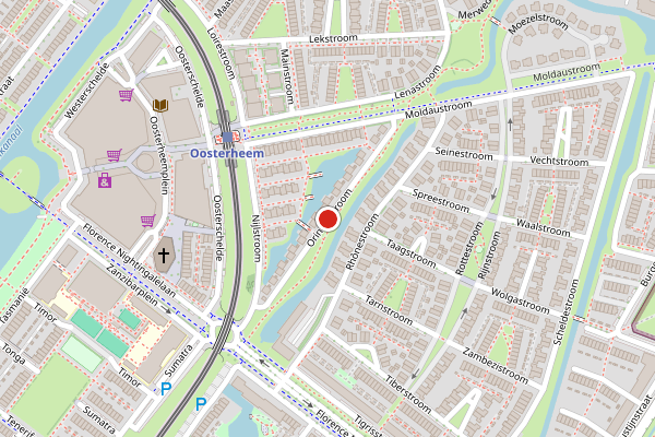 Brandweer-melding op Orinocostroom, Zoetermeer op 3 juli, kaart-overzicht