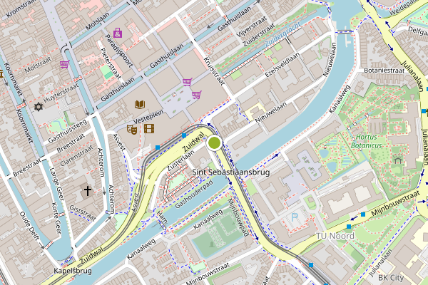 Ambulance-melding op Sint Sebastiaansbrug, Delft op 3 juli, kaart-overzicht