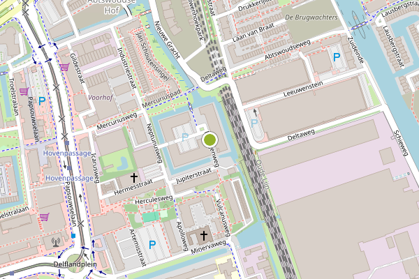 Ambulance-melding op Rontgenweg, Delft op 3 juli, kaart-overzicht