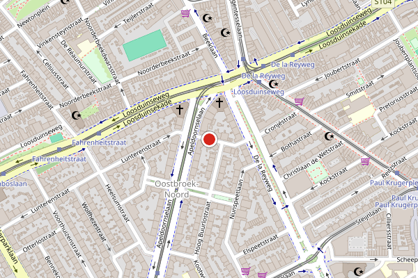 Brandweer-melding op Lunterenstraat, Den Haag op 3 juli, kaart-overzicht