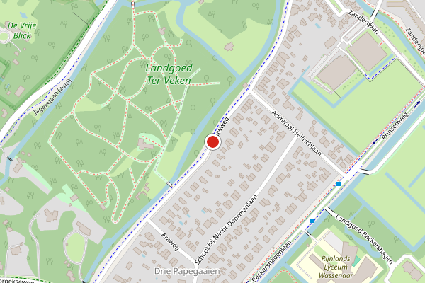 Brandweer-melding op Schouwweg, Wassenaar op 3 juli, kaart-overzicht