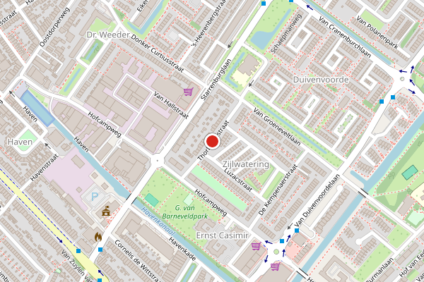 Brandweer-melding op Thorbeckestraat, Wassenaar op 3 juli, kaart-overzicht