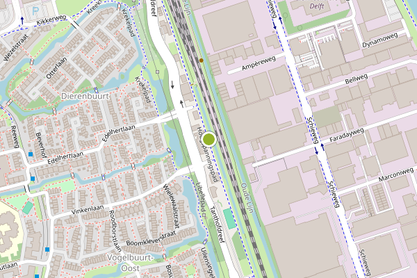 Ambulance-melding op Hoogspanningspad, Delft op 3 juli, kaart-overzicht